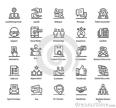 Customer Relationship line Vectors Pack Vector Illustration