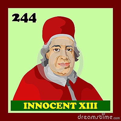 244th Rome Pope Innocent XIII Vector Illustration