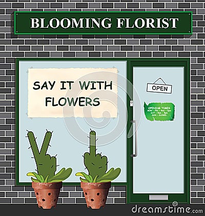 Say it with flowers florist Vector Illustration