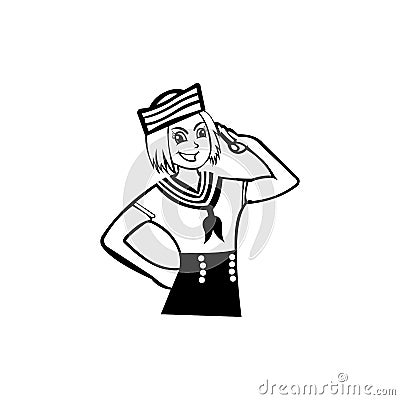 Vector lovely stewardess wearing uniform Vector Illustration