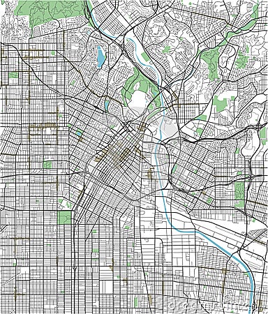 Colorful Los Angeles vector city map. Vector Illustration