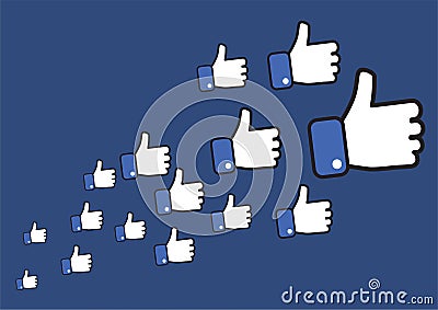 Thumbs up social media like icons Vector Illustration