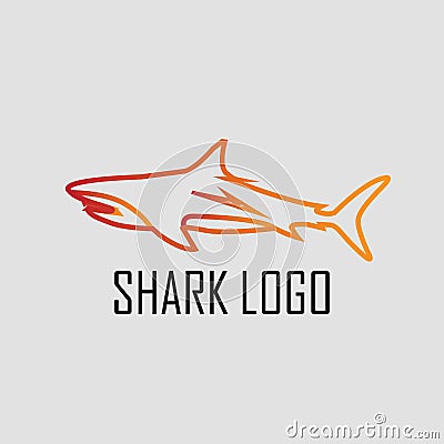 Vector graphic of Minimalist Shark logo with a simple but cool and elegant shape. Vector Illustration
