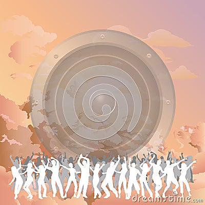 People partying until dawn Vector Illustration