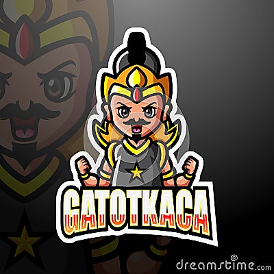 Gatotkaca mascot esport logo design Vector Illustration