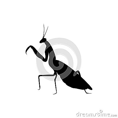 Mantis silhouette. insect logo Vector Illustration