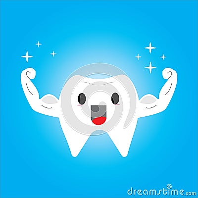 Illustration vector graphic of clean and strong teeth. Vector Illustration