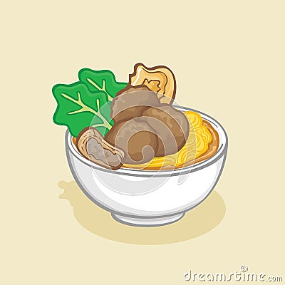 Meatball and noodle vector design Vector Illustration