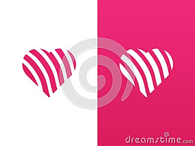 Stylish Love Heart Logo. For personal or business. Elegant, modern and minimalist. This logo is good for any industry. Vector Illustration