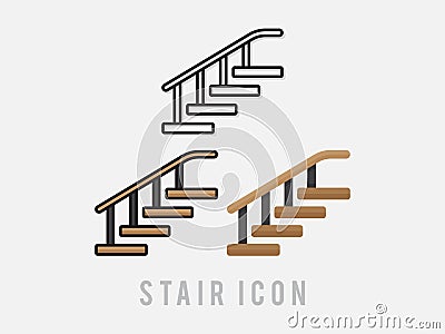 stairs icon. Trendy modern flat linear vector stairs icon on white background from thin line collection, outline vector illustrati Vector Illustration