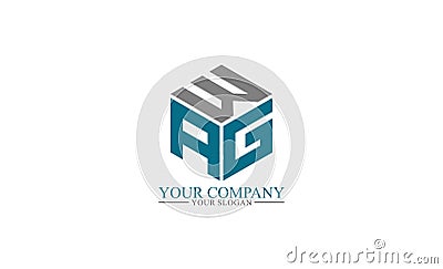 Unique, abstract and strong WAG initial logo Vector Illustration