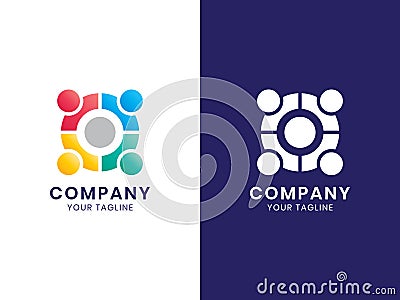 Modern Community Circle logo. For personal or business. Colorful gradient concept. Vector Illustration