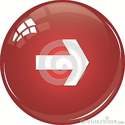 Next crystal red glass button for website banner etc Stock Photo