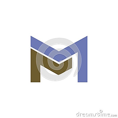 Initial letter m logo or mm logo vector design template Vector Illustration