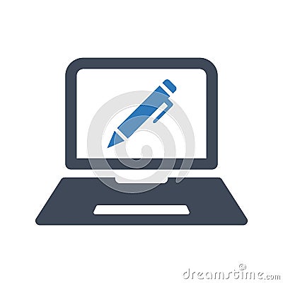 Online article writing icon. vector graphics Vector Illustration