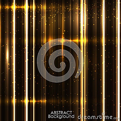 Background image with light gold flares. Vector Illustration