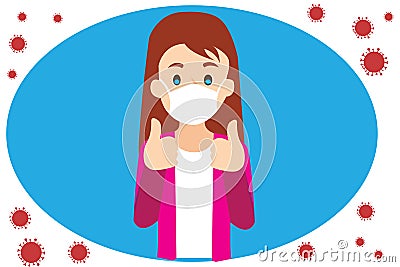 Wear a mask covid-19 prevention Vector Illustration