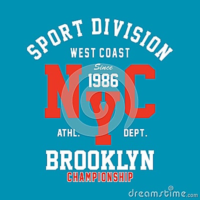 Brooklyn champs print design for t-shirt and other uses - Vector Vector Illustration