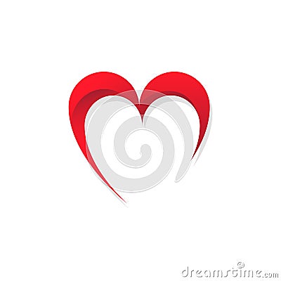 Abstract hearth love vector red color Vector Illustration