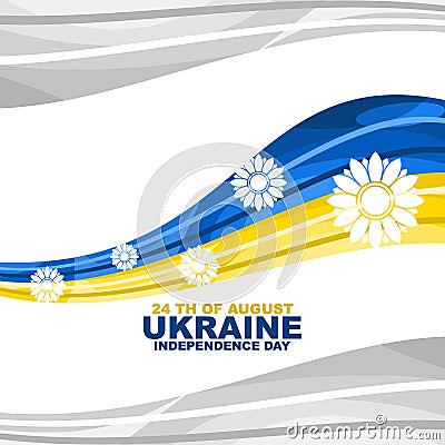 August 24th, happy celebrating Ukraine`s independence day Vector Illustration