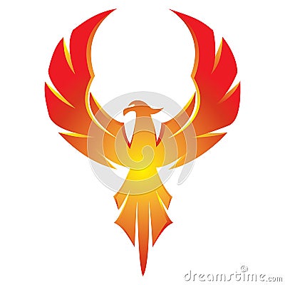 Phoenix Eagle Logo Red Gradation Vector Illustration