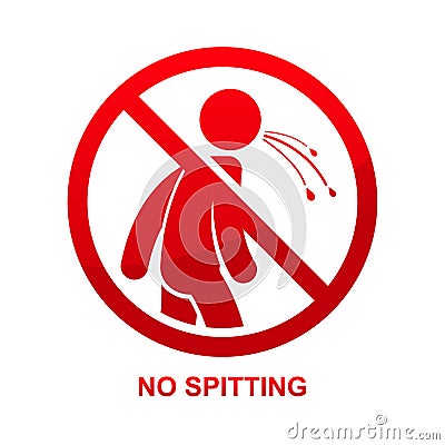 No spitting sign isolated on white background Vector Illustration