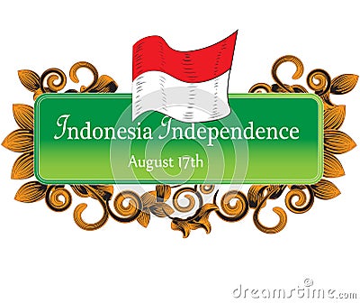 August 17th Indonesia Independence Day Sign Vector Illustration