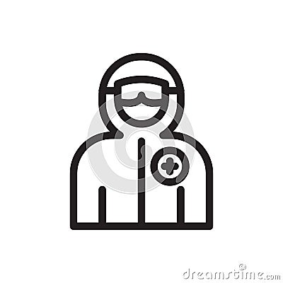 Hazmat COVID Protection Equipment icon outline vector. isolated on white background Vector Illustration