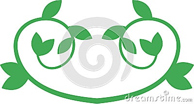 Green colour leaves wreath Vector Illustration