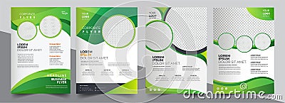 Vector eco flyer, poster, brochure, magazine cover template. Modern green leaf, environment design. - Vector Vector Illustration