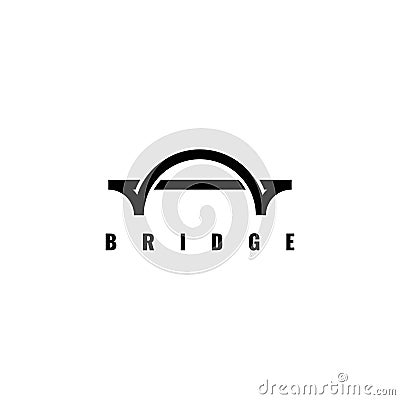 Simple bridge logo design vector template Vector Illustration