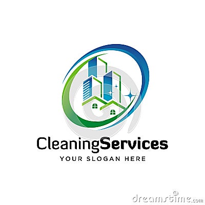 Cleaning and maintenance logo design template.building symbol Vector Illustration