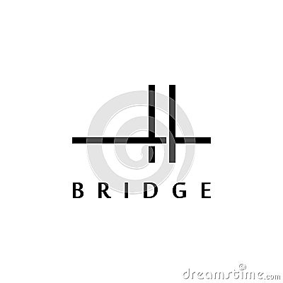Simple bridge logo design Inspiration Vector Illustration