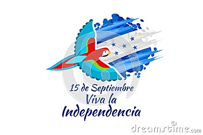 September 15, Independence Day of Honduras Vector Illustration