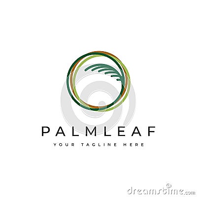 Palm leaf logo design template.luxury elegant palm tree symbol Vector Illustration