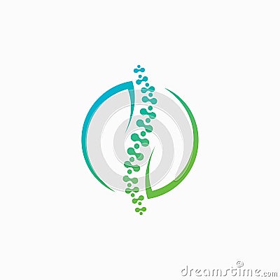 Chiropractic logo design template.Human spine symbol for medical logo. Vector Illustration