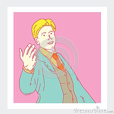 Bussiness man is ready to work Vector Illustration