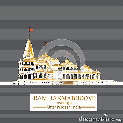 Ram Mandir, Jai Shri Ram religious of Indian Temple Stock Photo