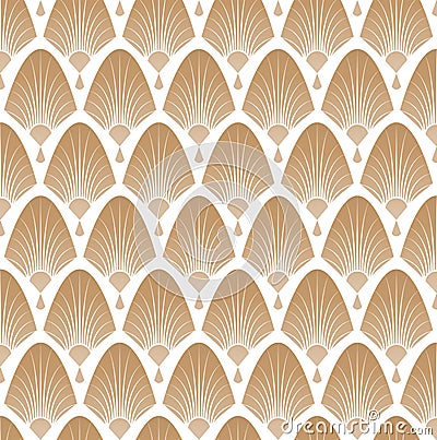 Elegant pattern with fans in style of roaring 20s, art deco, great gatsby. Vector pattern illustration. Vector Illustration