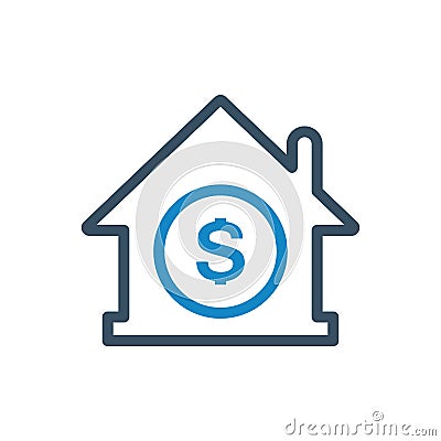 Home loan , house loan ,house ,loan ,property , icon vector illustration Stock Photo