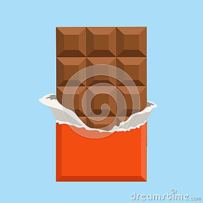 Chocolate bar vector illustratio, isolated on background Vector Illustration