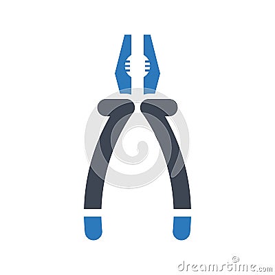 Pliers tool flat vector icon Vector Illustration