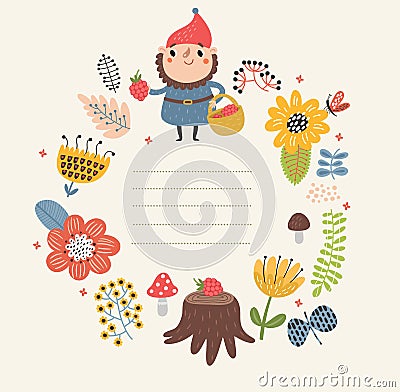 Gnome cute children`s character Stock Photo