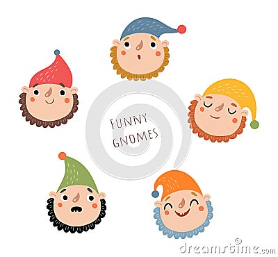 Gnome cute children`s character Vector Illustration