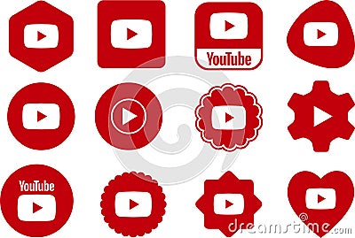 Youtube Icon collection Vector Illustration