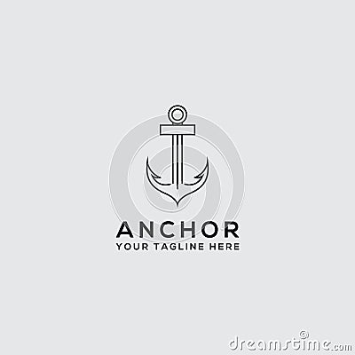 Logo icon anchor Logo Design. Vector Illustration