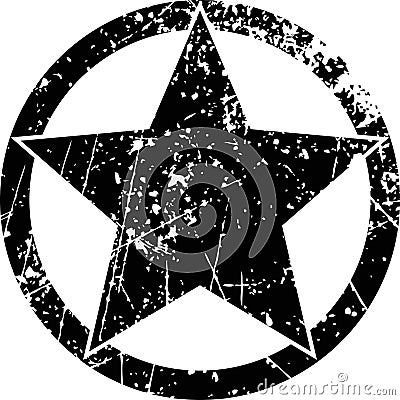 Usa us army star logo with grunge effect Vector Illustration