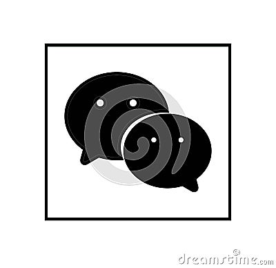 Wechat logo icon black, Isolated on white background. Editorial Stock Photo