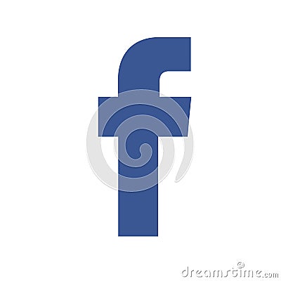 Facebook icon, popular social media logo icon Facebook element vector on white background. Cartoon Illustration