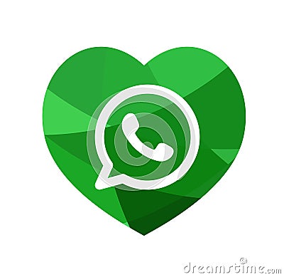 Whatsapp icon, popular social media logo icon Whatsapp element vector on white background. Cartoon Illustration